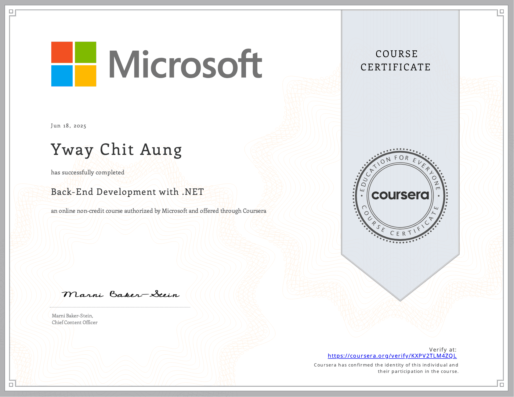 Back-end Development with .NET